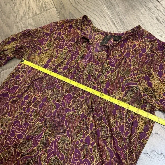 Petticoat Alley Women's XS ‎ Multi color Blouse Feminine BOHO 3/4 sleeve - Picture 4 of 8